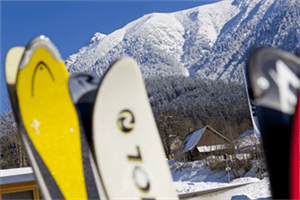 Skier mit Hintergrund Gr. Ötscher